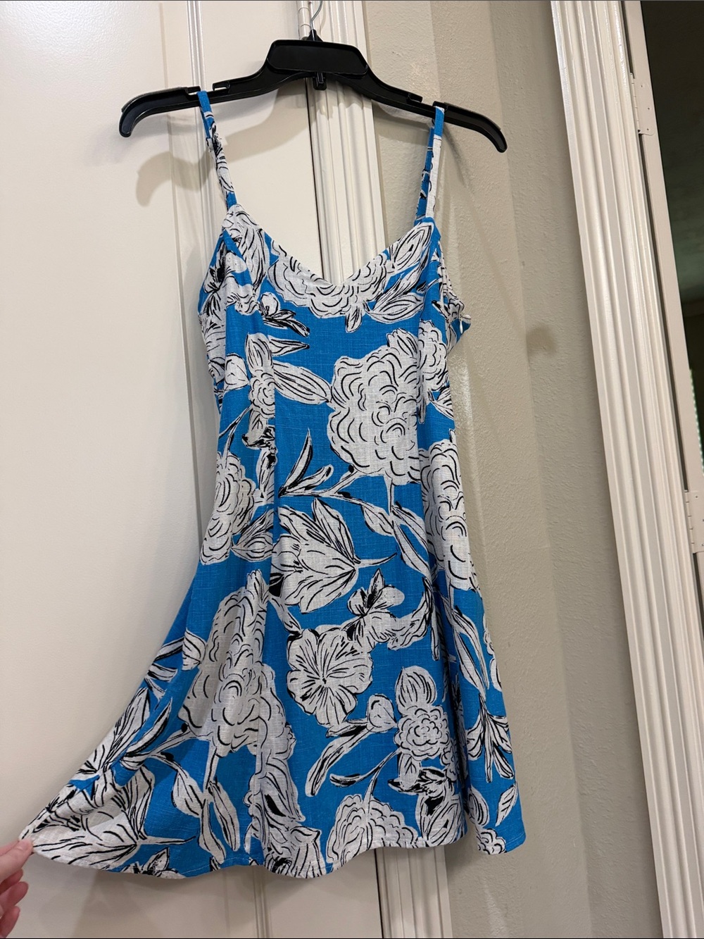 Zara Blue Floral Spaghetti-Strap Mini Dress size XS